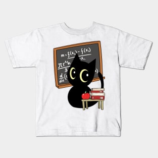 Funny Black Cat is teaching Kids T-Shirt